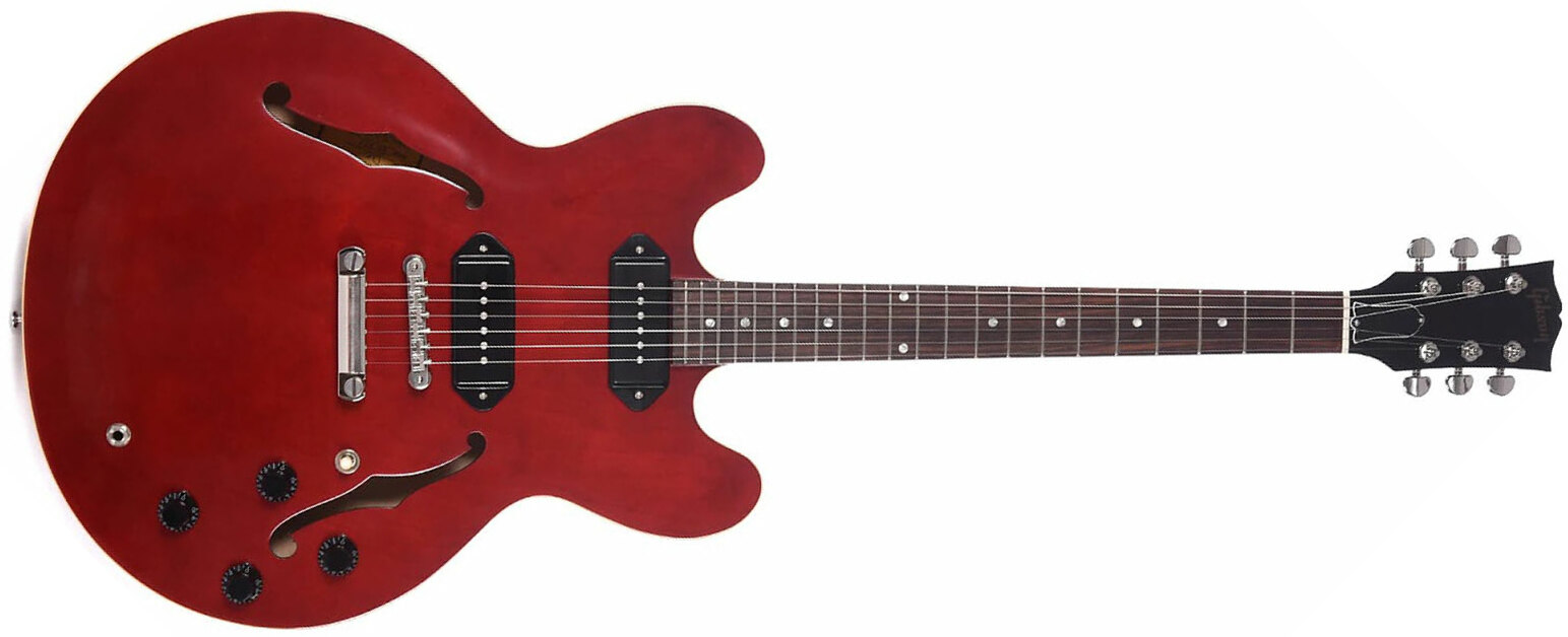 Gibson Es-335 Dot P-90 2019 Ht Rw - Wine Red - Semi hollow elektriche gitaar - Main picture