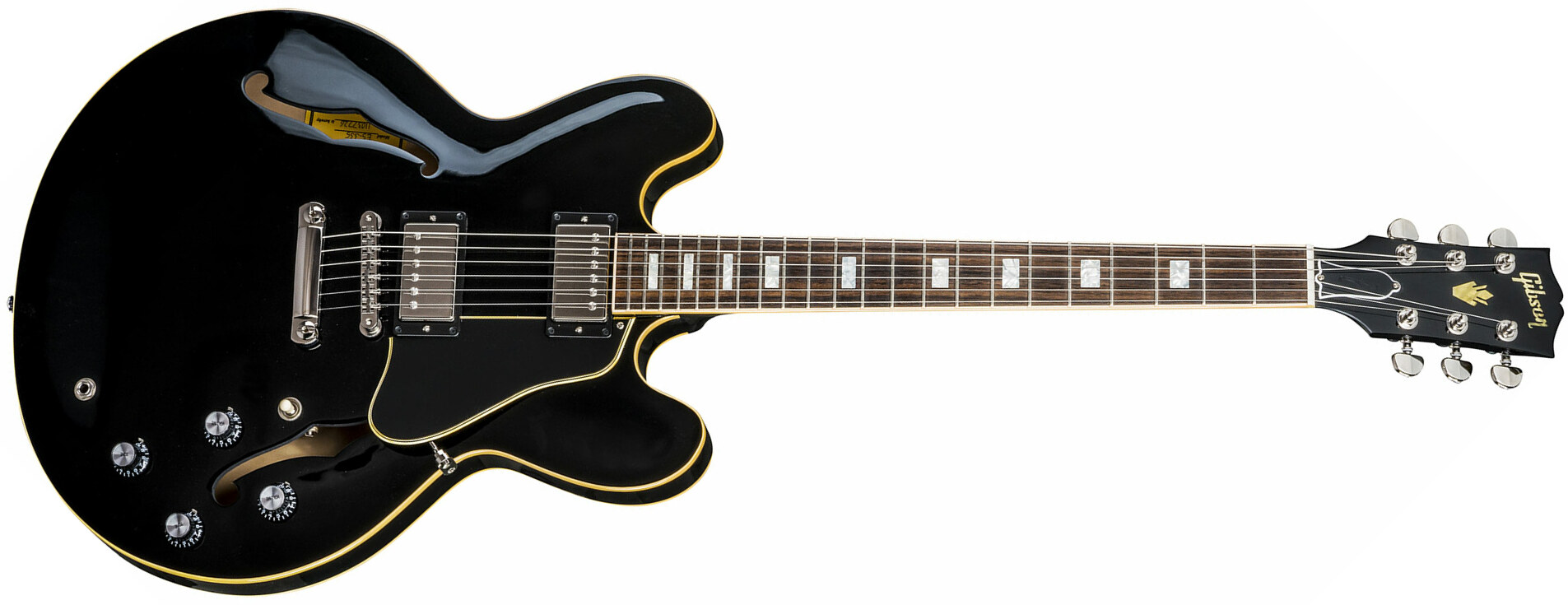 Gibson Es-335 Traditional 2018 - Vintage Ebony - Semi hollow elektriche gitaar - Main picture