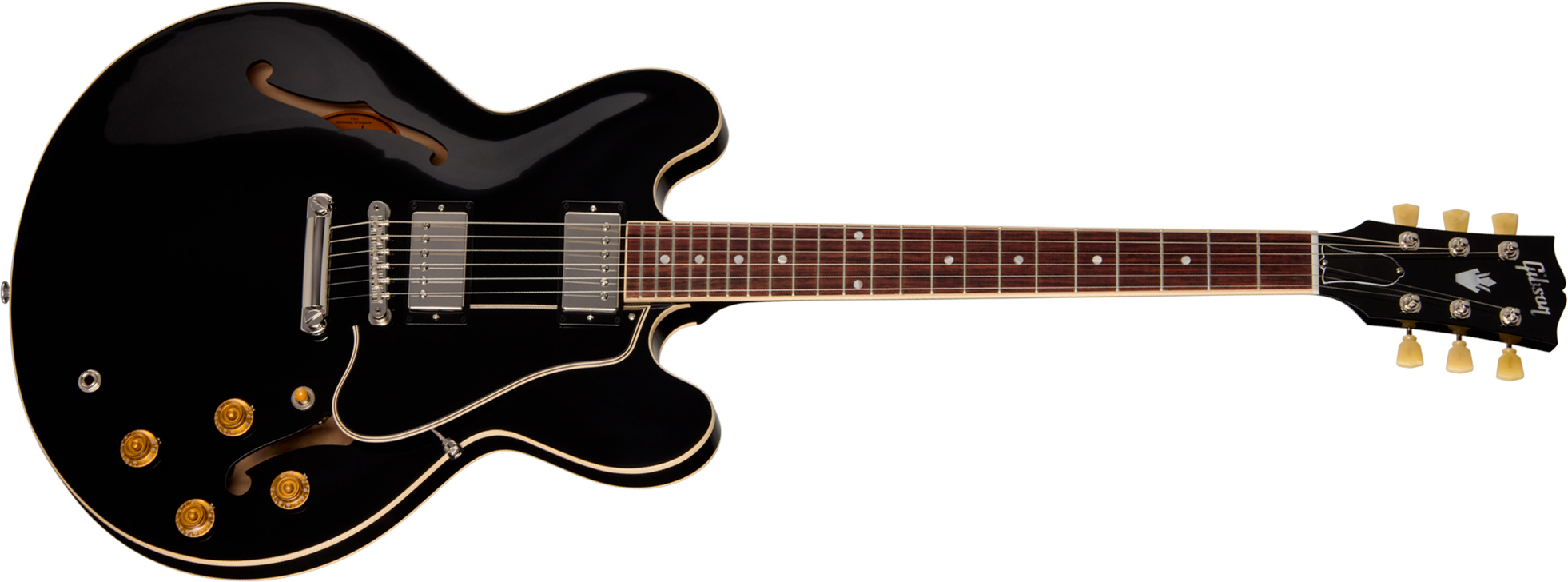 Gibson Es335 50s Usa 2h Ht Rw - Ebony - Semi hollow elektriche gitaar - Main picture