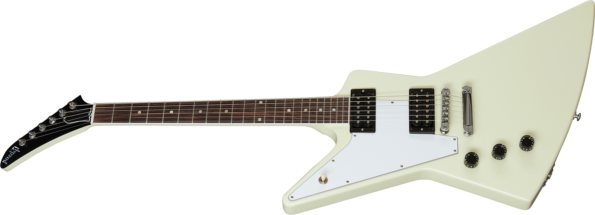 Gibson Explorer 70s Original Gaucher Hh Ht Rw - Classic White - Linkshandige elektrische gitaar - Main picture