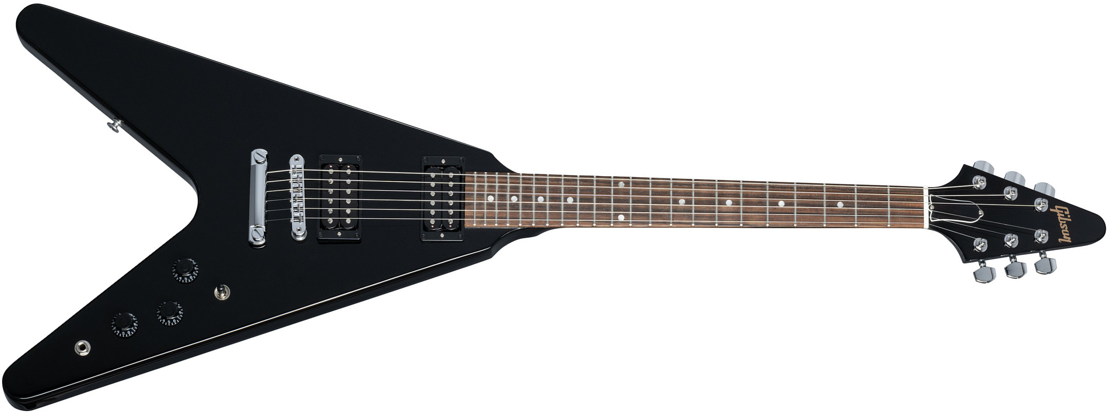 Gibson Flying V 80s 2h Ht Rw - Ebony - Metalen elektrische gitaar - Main picture