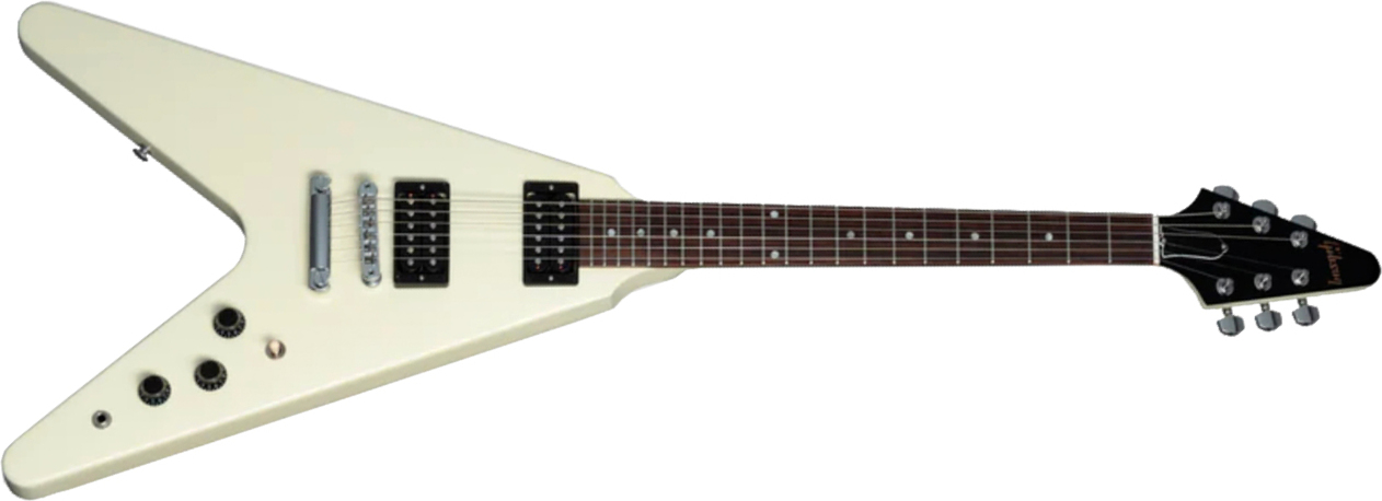Gibson Flying V 80s 2h Ht Rw - Classic White - Retro-rock elektrische gitaar - Main picture