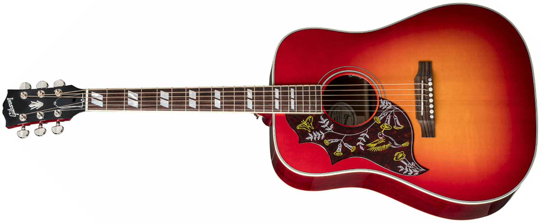 Gibson Hummingbird 2019 Lh Gaucher Dreadnought Epicea Acajou Rw - Vintage Cherry Sunburst - Elektro-akoestische gitaar - Main picture