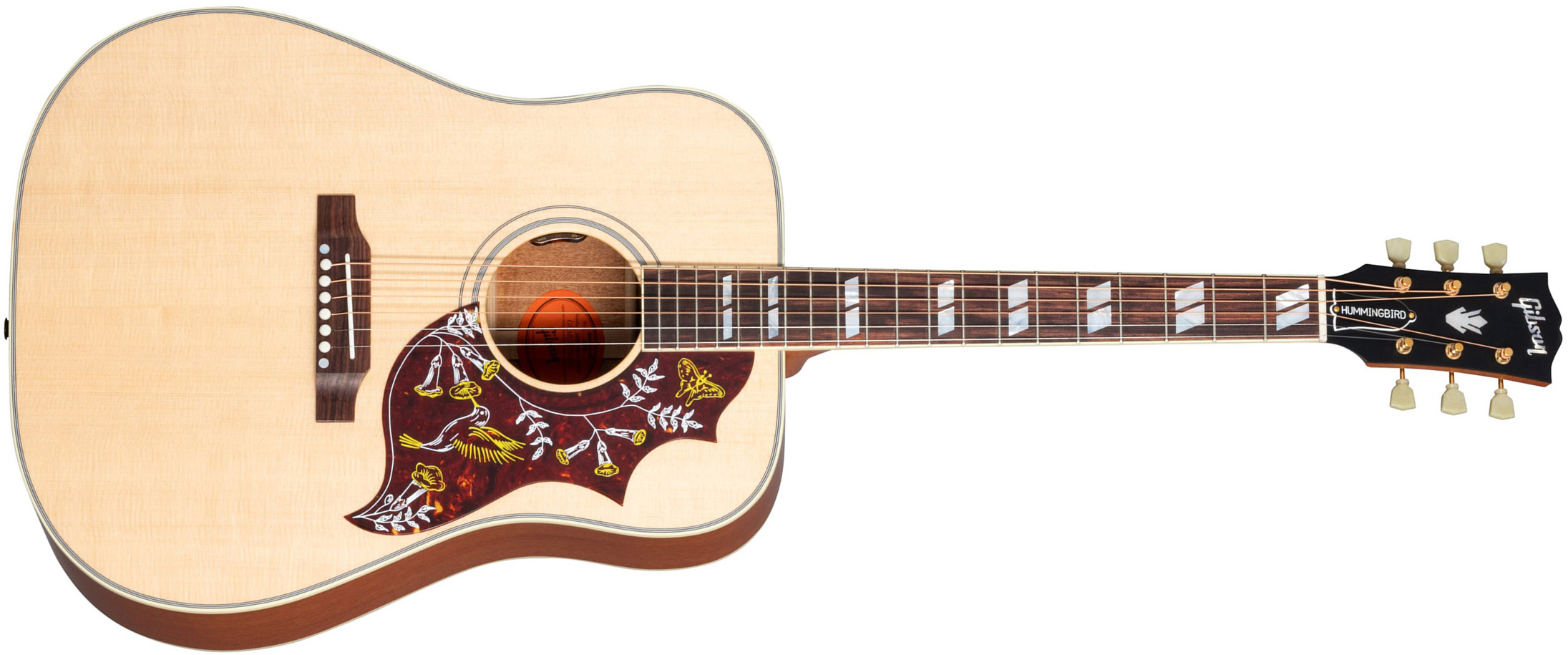 Gibson Hummingbird Faded Original Dreadnought Epicea Acajou Rw - Antique Natural - Westerngitaar & electro - Main picture