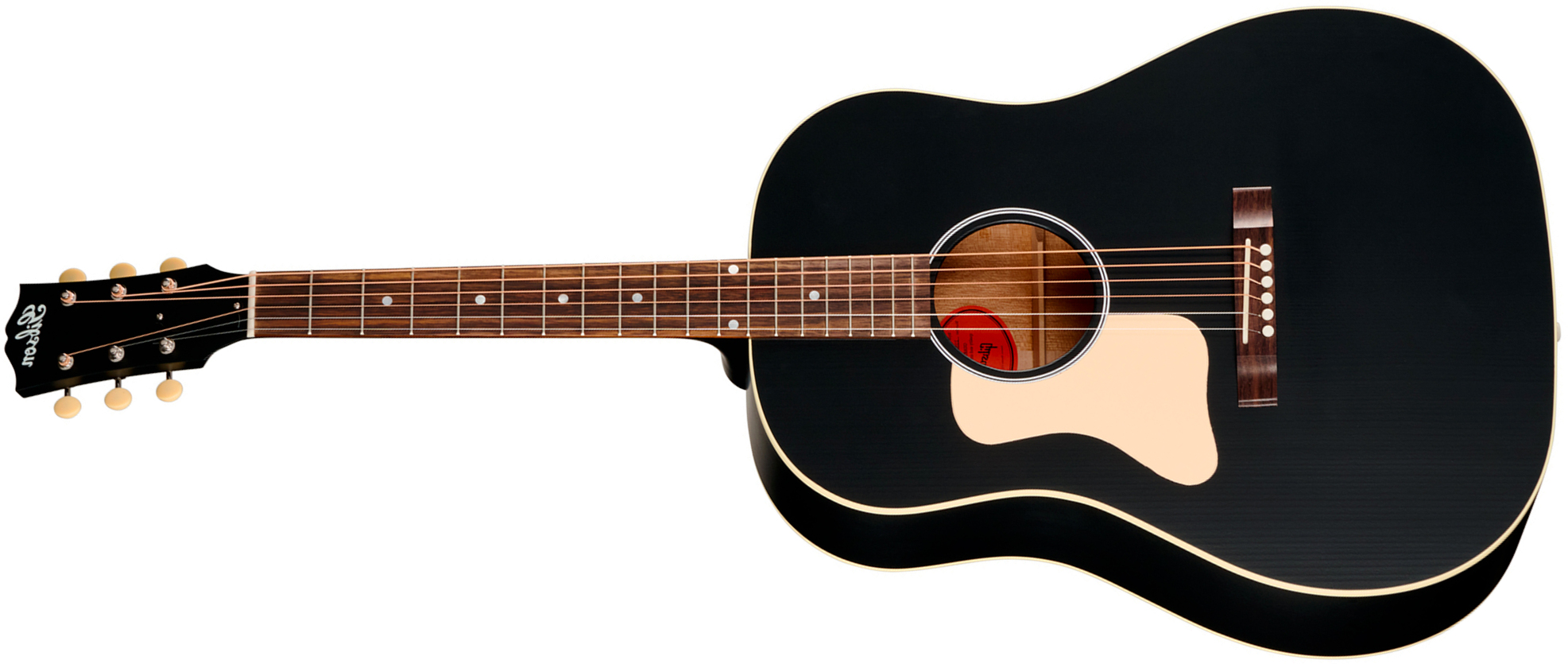 Gibson J45 Century 12-fret Lh Dreadnought Shsc Gaucher Epicea Acajou Rw - Ebony Satin - Folk gitaar - Main picture