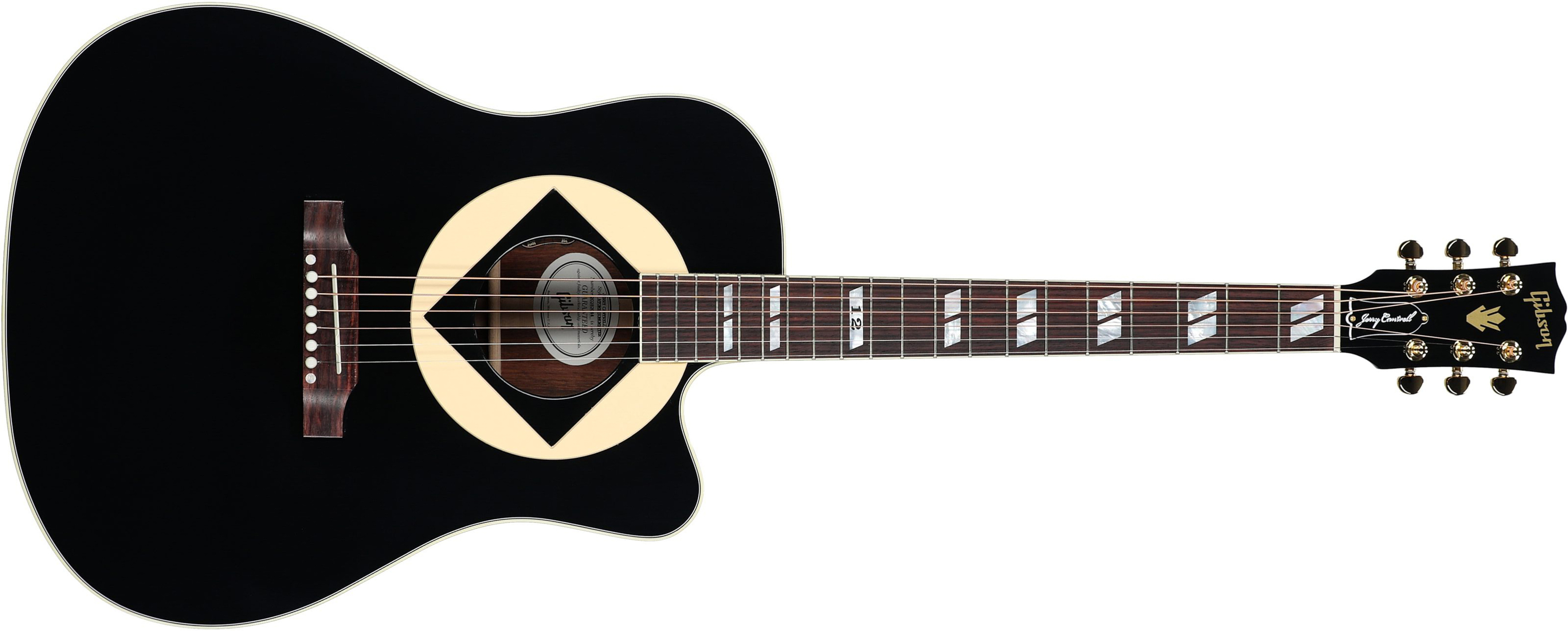 Gibson Jerry Cantrell Songwriter Atone Signature Dreadnought Cw Epicea Palissandre Rw - Ebony - Westerngitaar & electro - Main picture