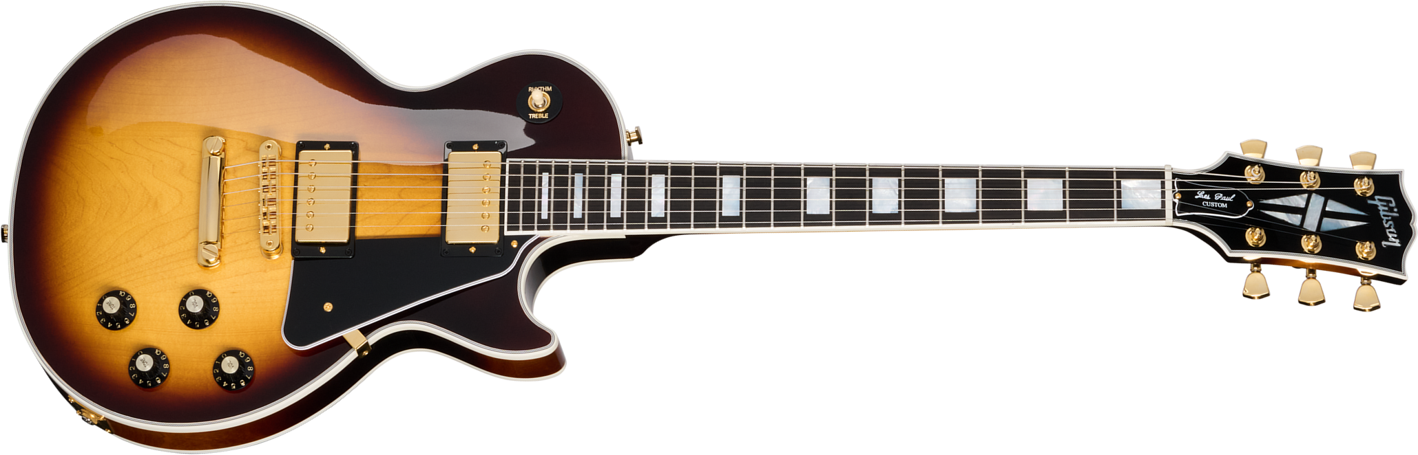 Gibson Les Paul Custom 70s 2h Ht Eb - Tobacco Burst - Single cut gitaar - Main picture