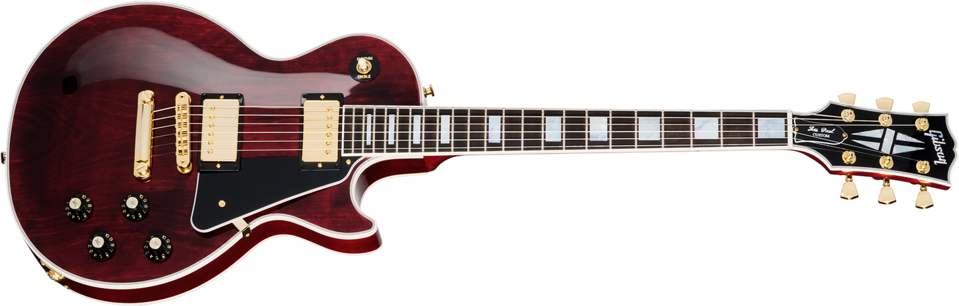 Gibson Les Paul Custom 70s 2h Ht Eb - Wine Red - Single cut gitaar - Main picture