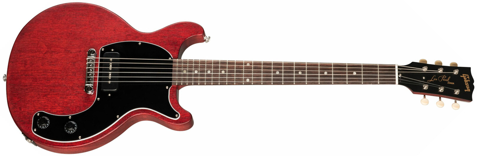 Gibson Les Paul Junior Tribute Dc Modern P90 - Worn Cherry - Guitarra eléctrica de doble corte. - Main picture
