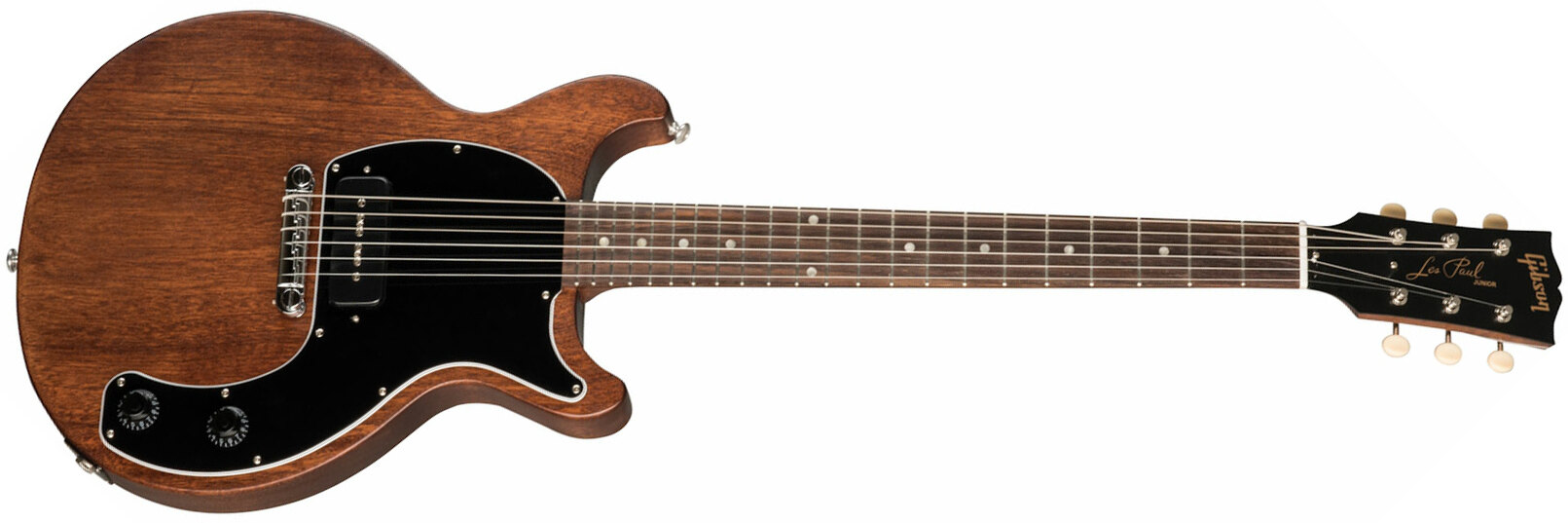 Gibson Les Paul Junior Tribute Dc Modern P90 - Worn Brown - Guitarra eléctrica de doble corte. - Main picture