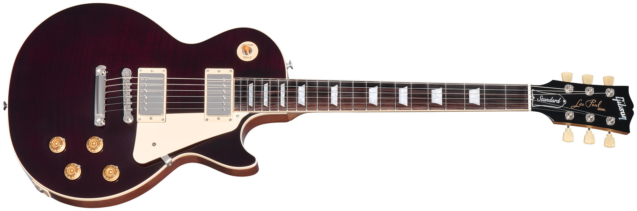 Gibson Les Paul Standard 50s Figured Custom Color 2h Ht Rw - Translucent Oxblood - Enkel gesneden elektrische gitaar - Main picture