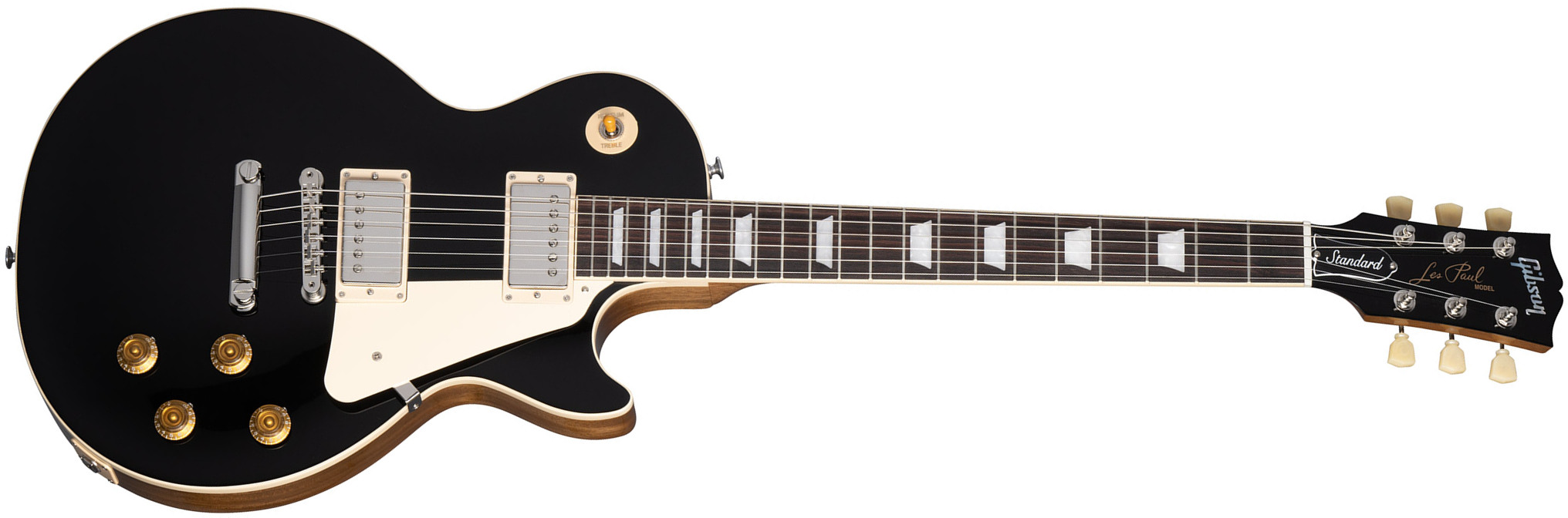 Gibson Les Paul Standard 50s Plain Top Custom Color 2h Ht Rw - Ebony - Enkel gesneden elektrische gitaar - Main picture