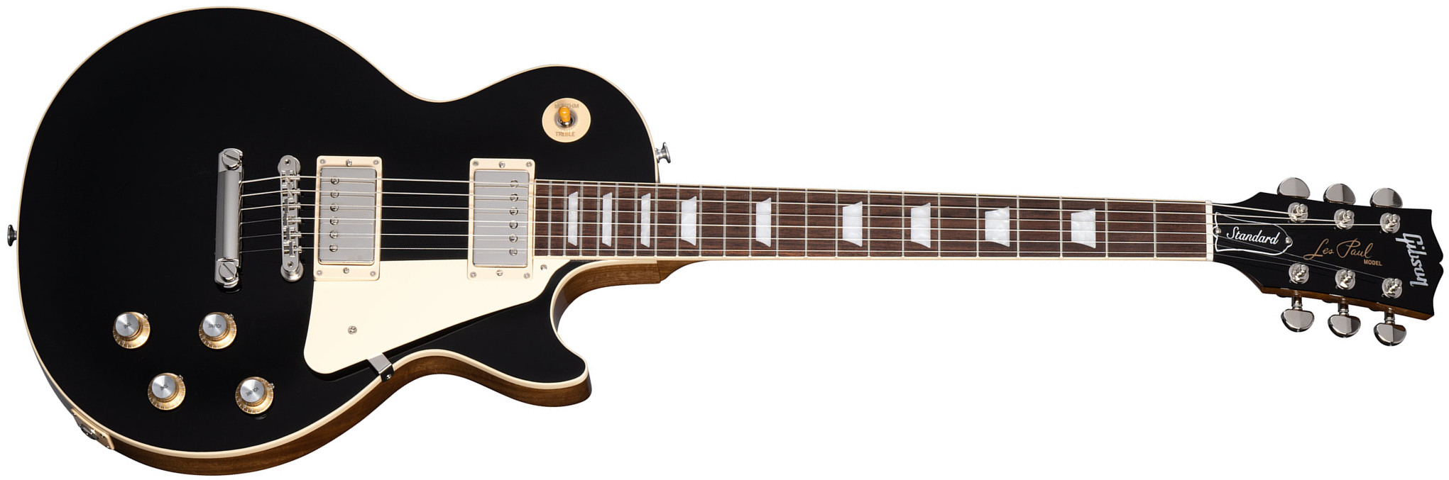 Gibson Les Paul Standard 60s Plain Top Original Custom Color 2h Ht Rw - Ebony - Enkel gesneden elektrische gitaar - Main picture