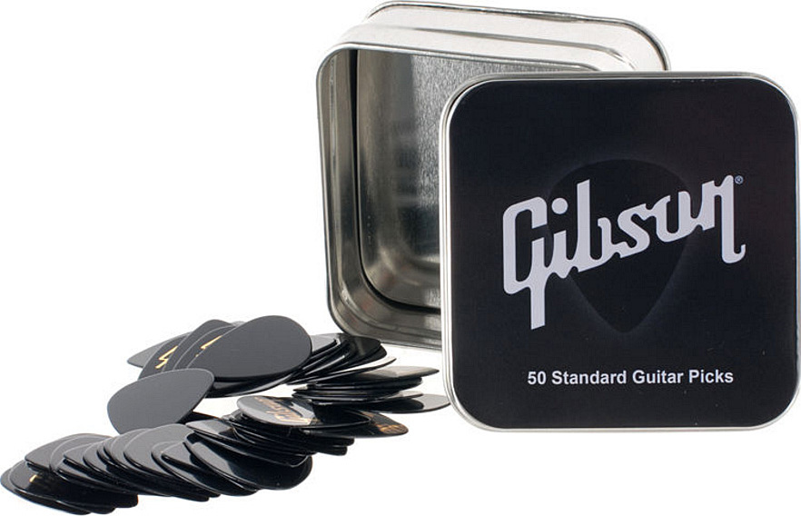 Gibson Lot De 50 Pick Tin Standard Style Heavy Boite Metal - Plectrum - Main picture