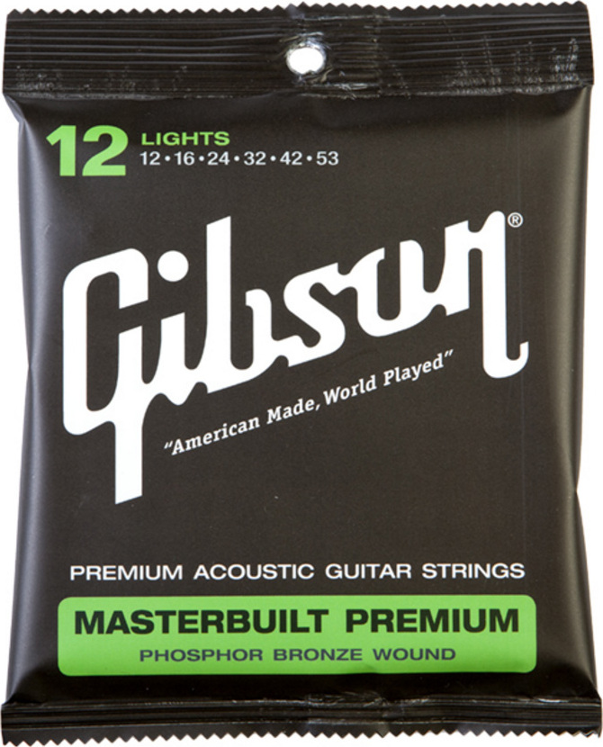 Gibson Jeu De 6 Cordes Masterbuilt Premium Phosphor Bronze Guitar Sag-mb12 012.053 - Westerngitaarsnaren - Main picture