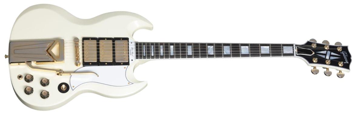 Gibson Sg Les Paul Custom 1961 60th Anniversary 3h Trem Eb - Vos Aged Polaris White - Guitarra eléctrica de doble corte. - Main picture