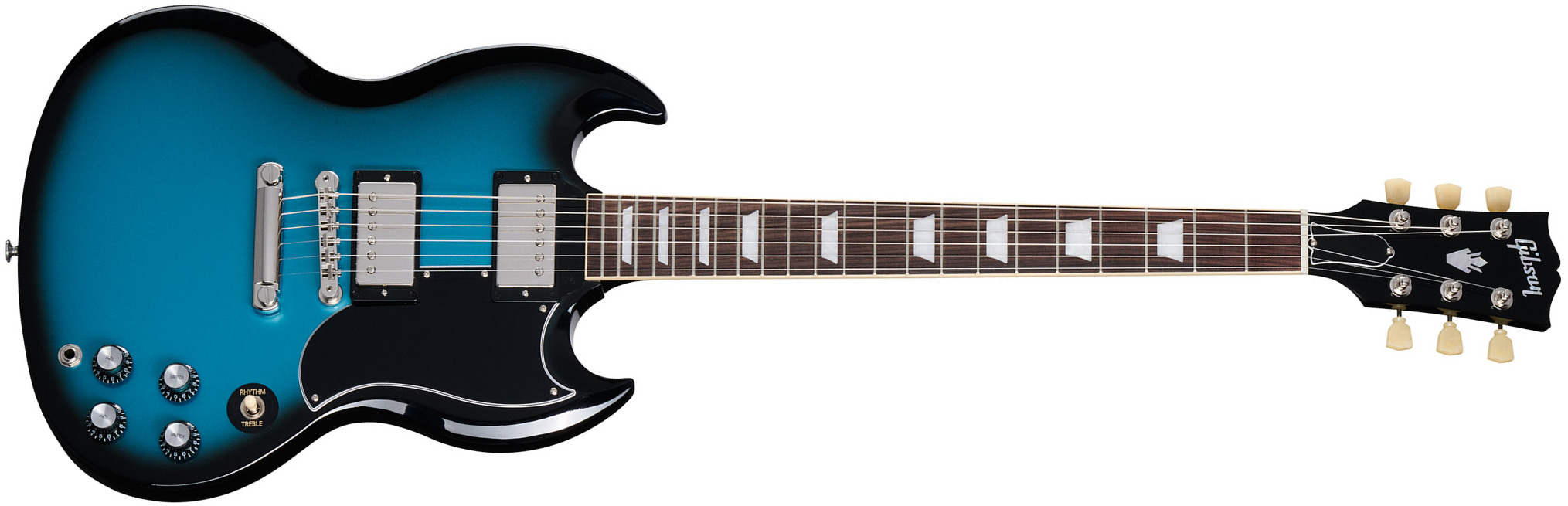 Gibson Sg Standard 1961 Custom Color 2h Ht Rw - Pelham Blue Burst - Guitarra eléctrica de doble corte. - Main picture