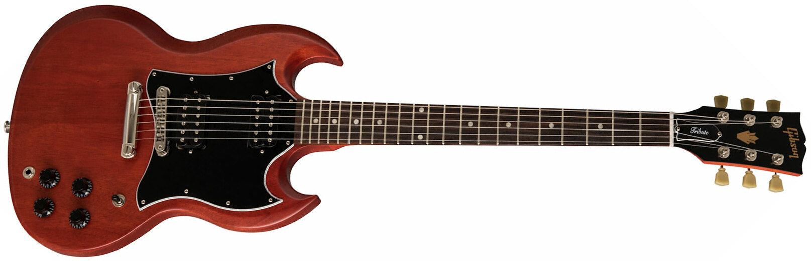 Gibson Sg Tribute Modern 2h Ht Rw - Vintage Cherry Satin - Retro-rock elektrische gitaar - Main picture