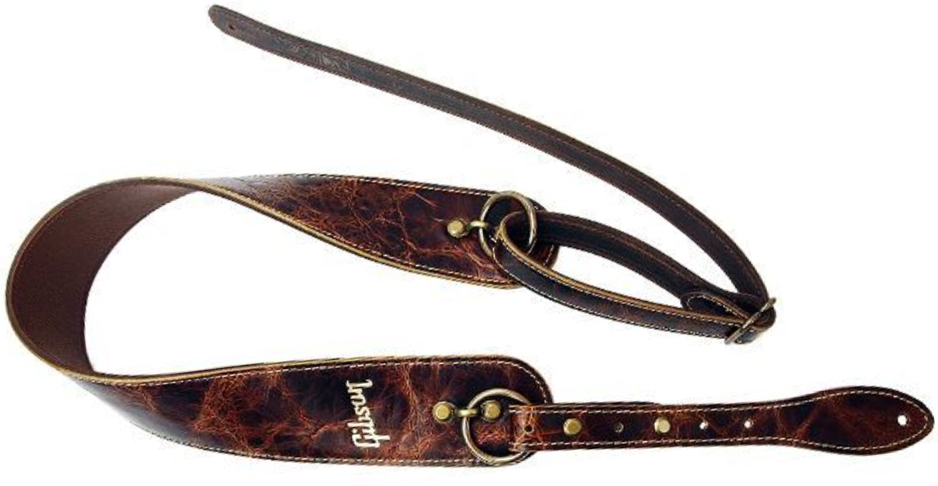 Gibson The Vintage Saddle Guitar Strap Cuir 2.5inc Brown - Gitaarriem - Main picture