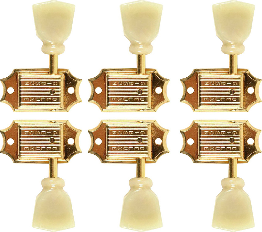 Gibson Vintage Pearloid Machine Heads Jeu 3x3 Gold - Stemmechanieken - Main picture