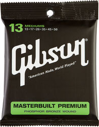 Westerngitaarsnaren  Gibson Acoustic MB13 Masterbuilt Premium Phosphor Bronze Medium 13-56 - Snarenset