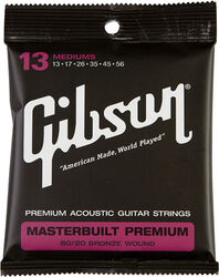 Westerngitaarsnaren  Gibson Masterbuilt 80/20 Brass Acoustic SAG-BRS13 13-56 - Snarenset