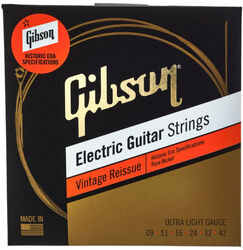 Elektrische gitaarsnaren Gibson SEG-HVR9 Electric Guitar 6-String Set Vintage Reissue Pure Nickel 9-42 - Snarenset
