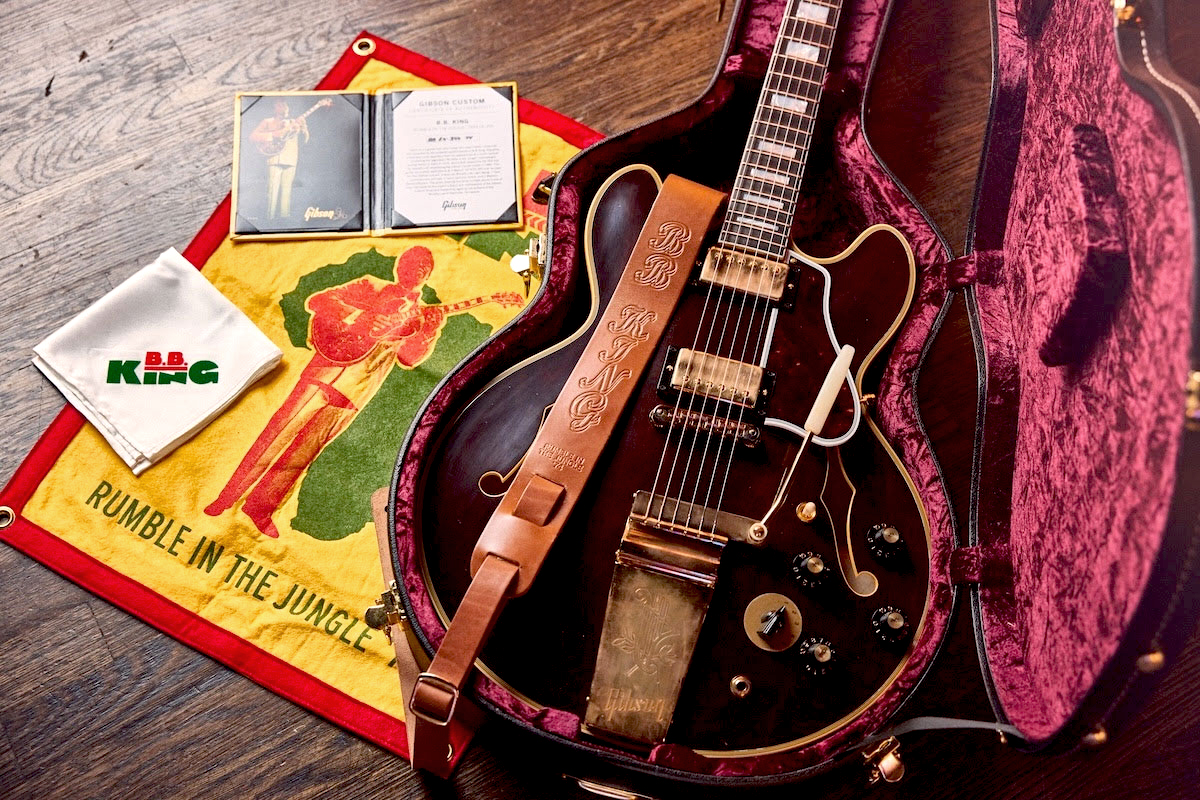Gibson Custom Shop Bb King Es355 1974 Rumble In The Jungle 2h Trem Eb #bbes33523 - Murphy Lab Light Aged Walnut - Semi hollow elektriche gitaar - Vari