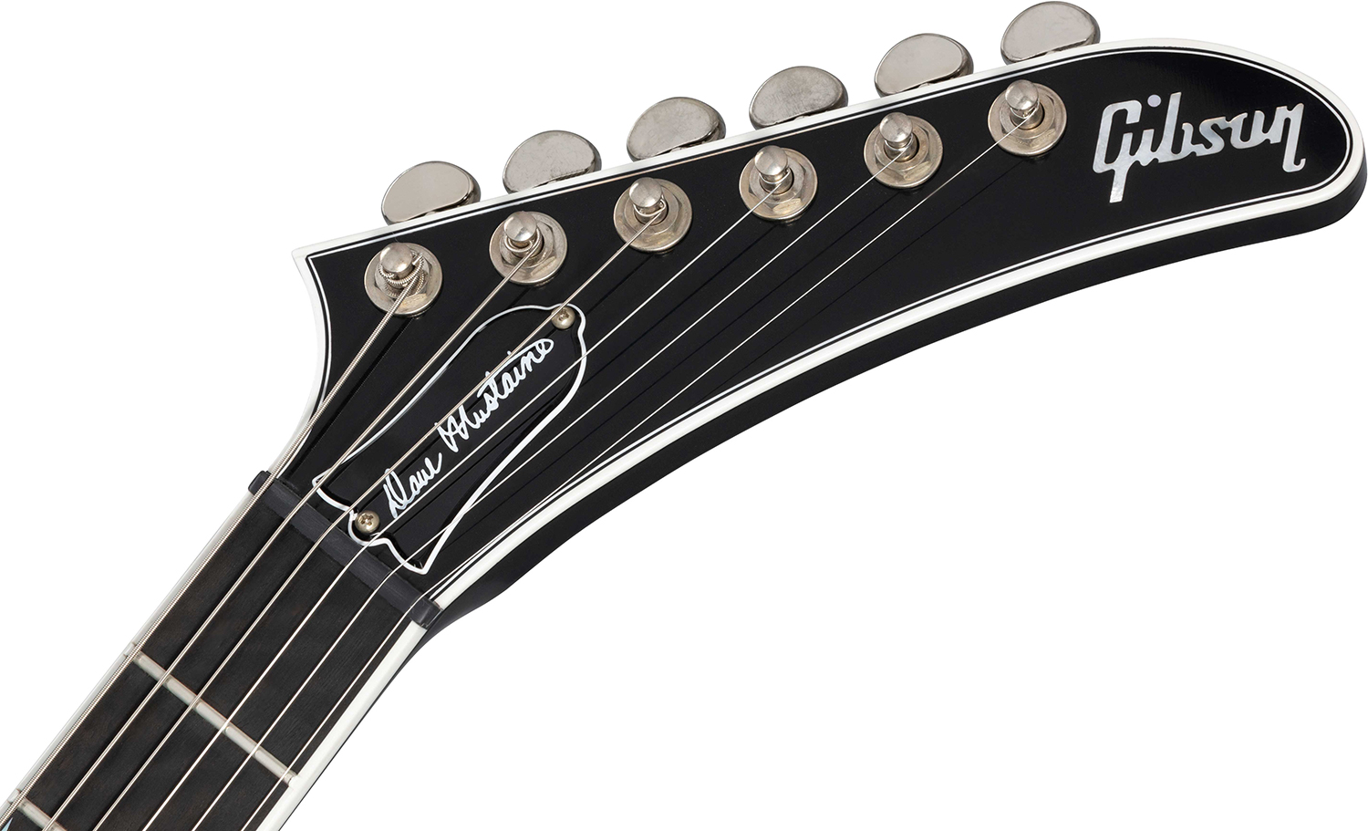 Gibson Custom Shop Dave Mustaine Flying V Exp Ltd Signature 2h Ht Eb - Vos Ebony - Metalen elektrische gitaar - Variation 5