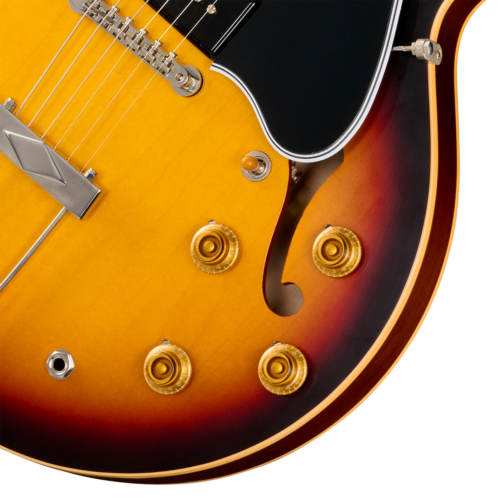 Gibson Custom Shop Es330 1959 Reissue Historic 2s P90 Ht Rw - Vintage Burst (vos Hardware) - Semi hollow elektriche gitaar - Variation 3