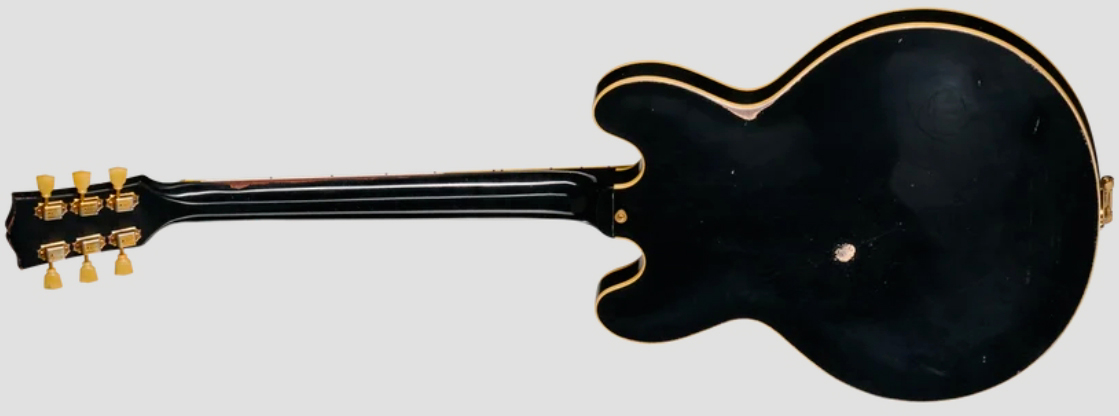 Gibson Custom Shop Es345 Reissue 1959 Bigsby 2h Trem Eb - Murphy Lab Heavy Aged Ebony - Semi hollow elektriche gitaar - Variation 1