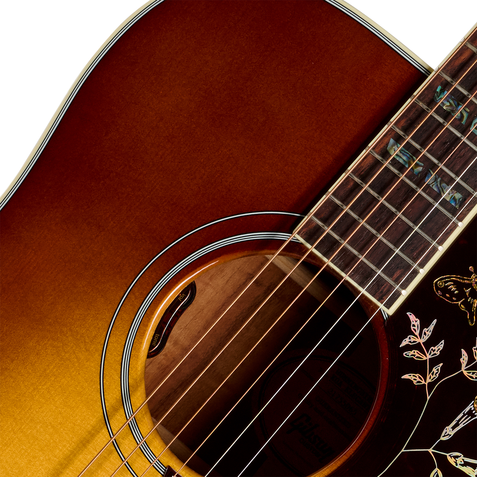 Gibson Custom Shop Hummingbird Elegant Koa Artisan Dreadnought Epicea Koa Rw - Honey Burst - Folk gitaar - Variation 4