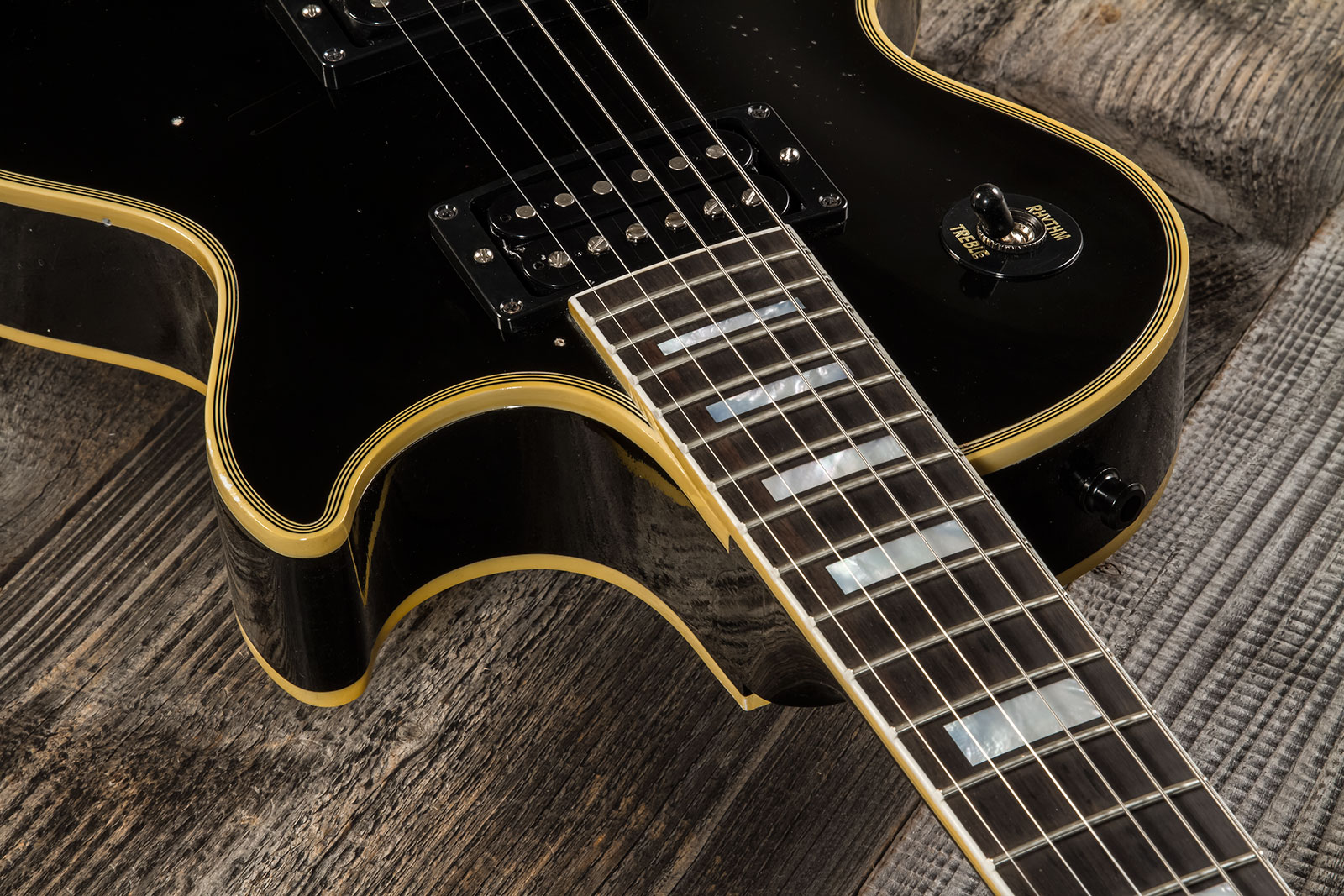 Gibson Custom Shop Kirk Hammett Les Paul Custom 1989 2h Ht Eb #kh28 - Murphy Lab Aged Ebony - Kenmerkende elektrische gitaar - Variation 3