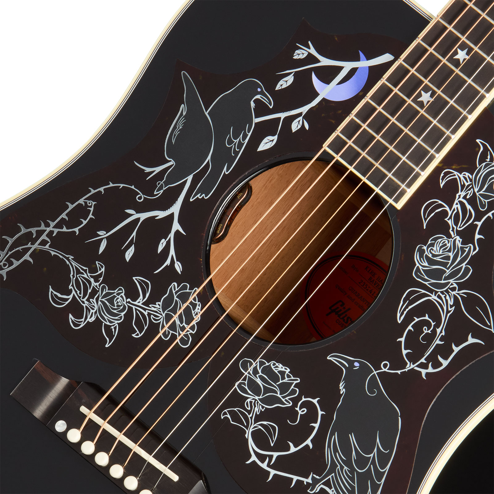 Gibson Custom Shop Kirk Hammett Raven Ltd Signature Epicea Acajou Eb - Emb 28/10 - Ebony - Folk gitaar - Variation 2
