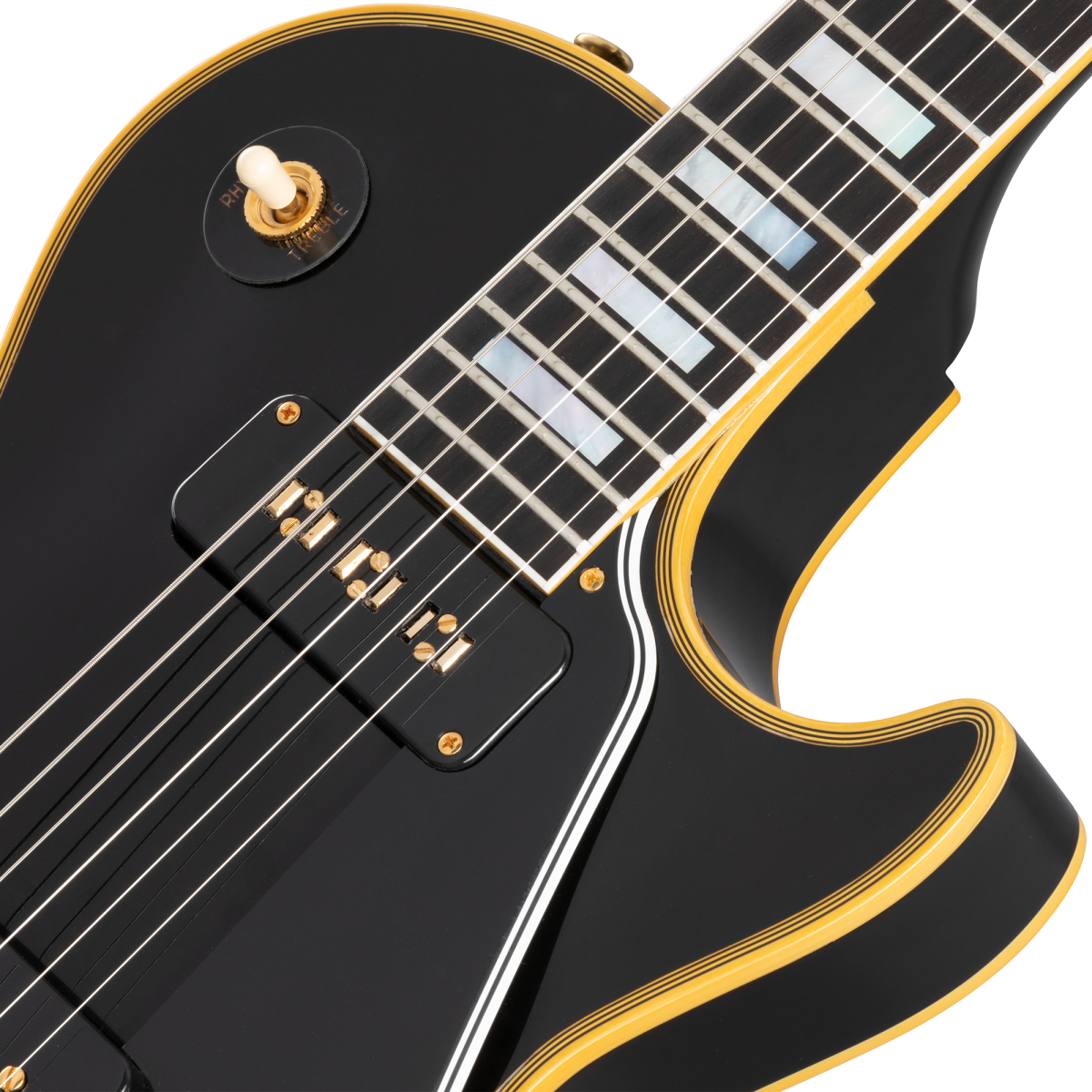 Gibson Custom Shop Les Paul Custom 1954 Black Beauty 2h Ht Rw - Vos Ebony - Enkel gesneden elektrische gitaar - Variation 3