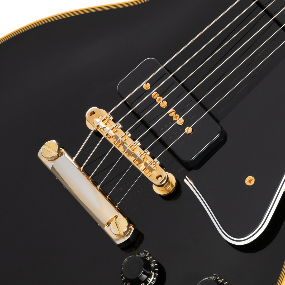 Gibson Custom Shop Les Paul Custom 1954 Black Beauty 2h Ht Rw - Vos Ebony - Enkel gesneden elektrische gitaar - Variation 4