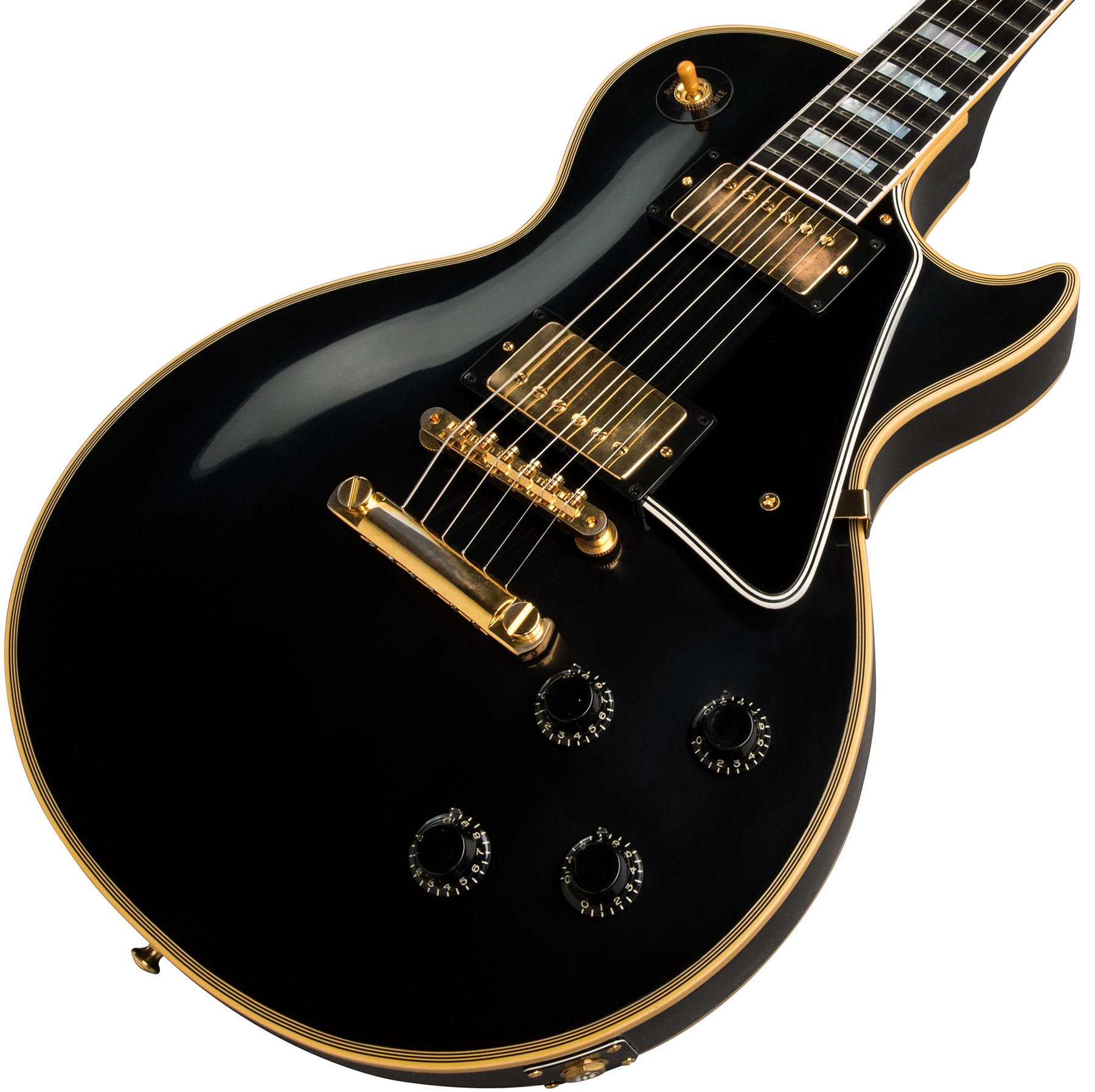 Gibson Custom Shop Les Paul Custom 1957 Reissue 2-pickup 2019 2h Ht Eb - Vos Ebony - Enkel gesneden elektrische gitaar - Variation 3