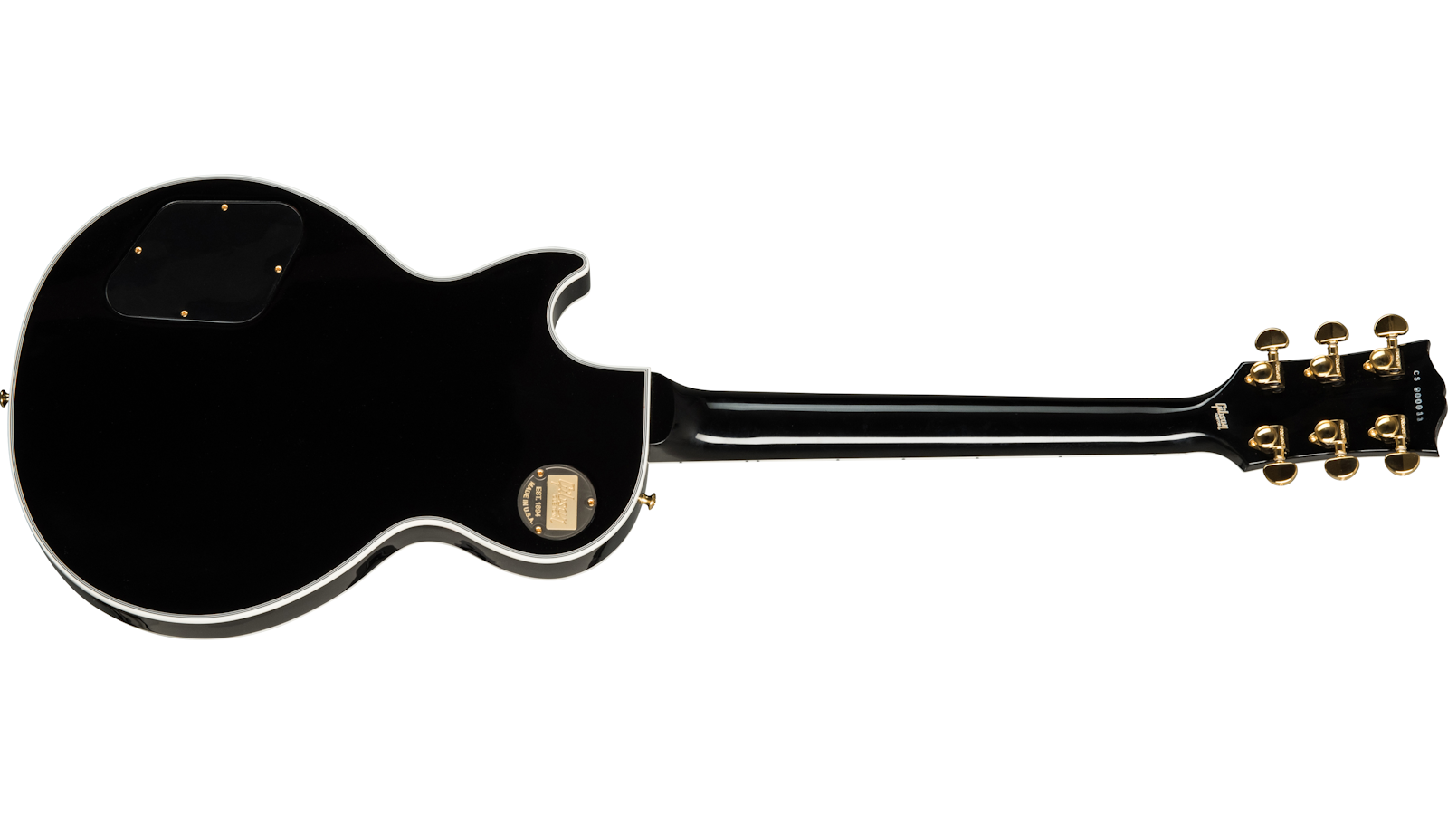 Gibson Custom Shop Les Paul Custom 2019 2h Ht Eb - Ebony - Enkel gesneden elektrische gitaar - Variation 1