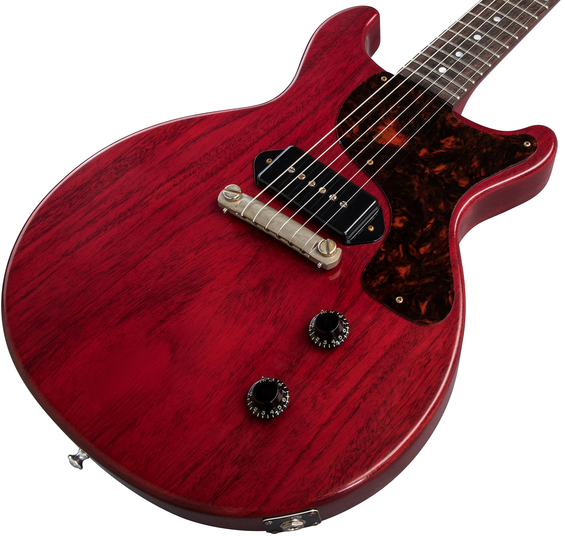 Gibson Custom Shop Les Paul Junior 1958 Double Cut Reissue P90 Ht Rw - Vos Cherry Red - Enkel gesneden elektrische gitaar - Variation 3