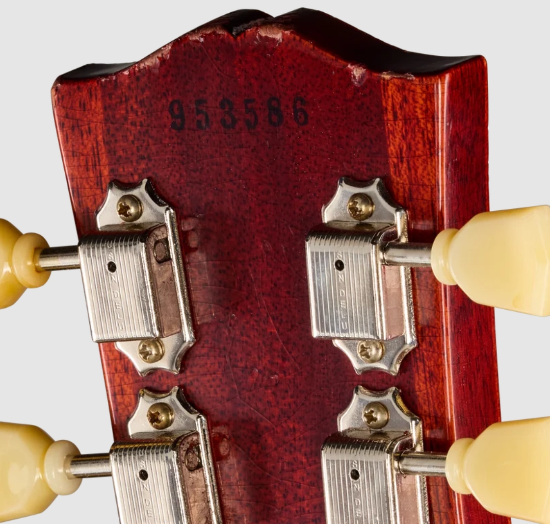Gibson Custom Shop Les Paul Standard 1959 Birdseye Maple Le Ltd 2h Ht Rw - Murphy Lab Light Aged Peach Tea Burst - Single cut gitaar - Variation 6