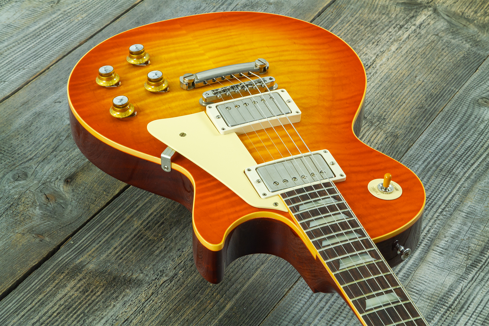 Gibson Custom Shop Les Paul Standard 1960 Reissue 2h Ht Rw #04495 - Vos Tangerine Burst - Single cut gitaar - Variation 2