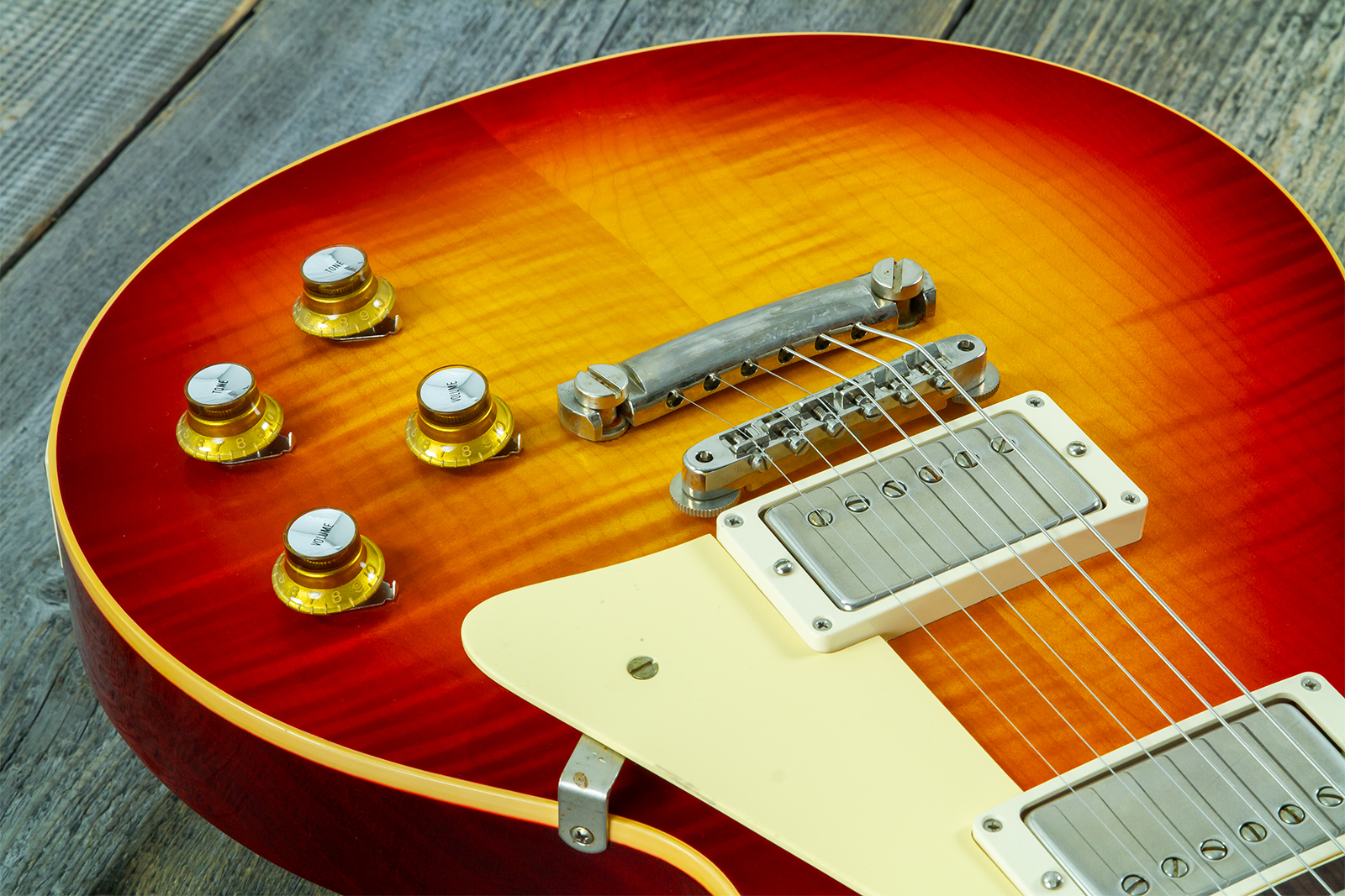 Gibson Custom Shop Les Paul Standard 1960 Reissue 2h Ht Rw #04714 - Vos Washed Cherry Sunburst - Single cut gitaar - Variation 6