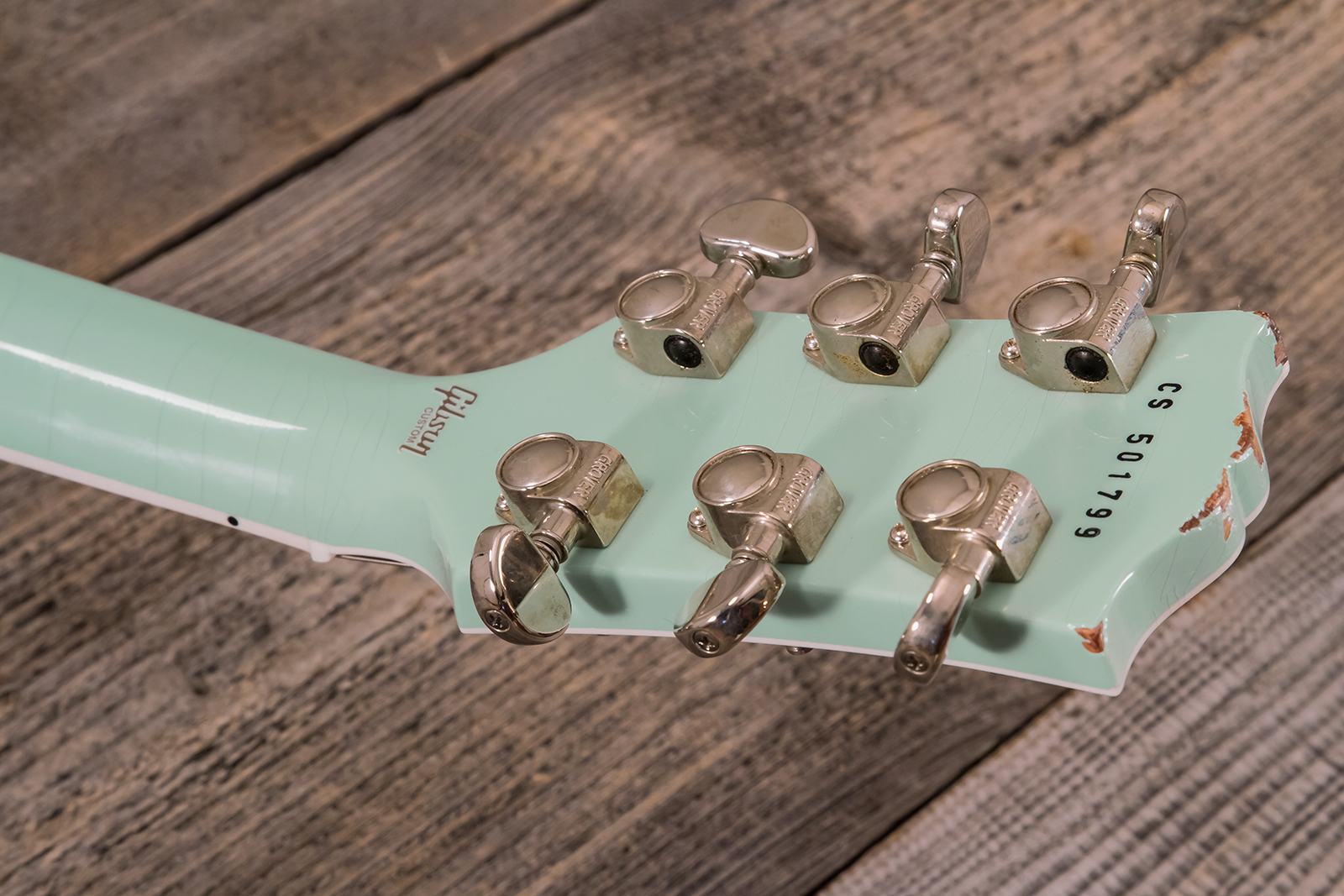 Gibson Custom Shop M2m Les Paul Custom 2h Ht Eb #cs501799 - Murphy Lab Aged Kerry Green - Single cut gitaar - Variation 11