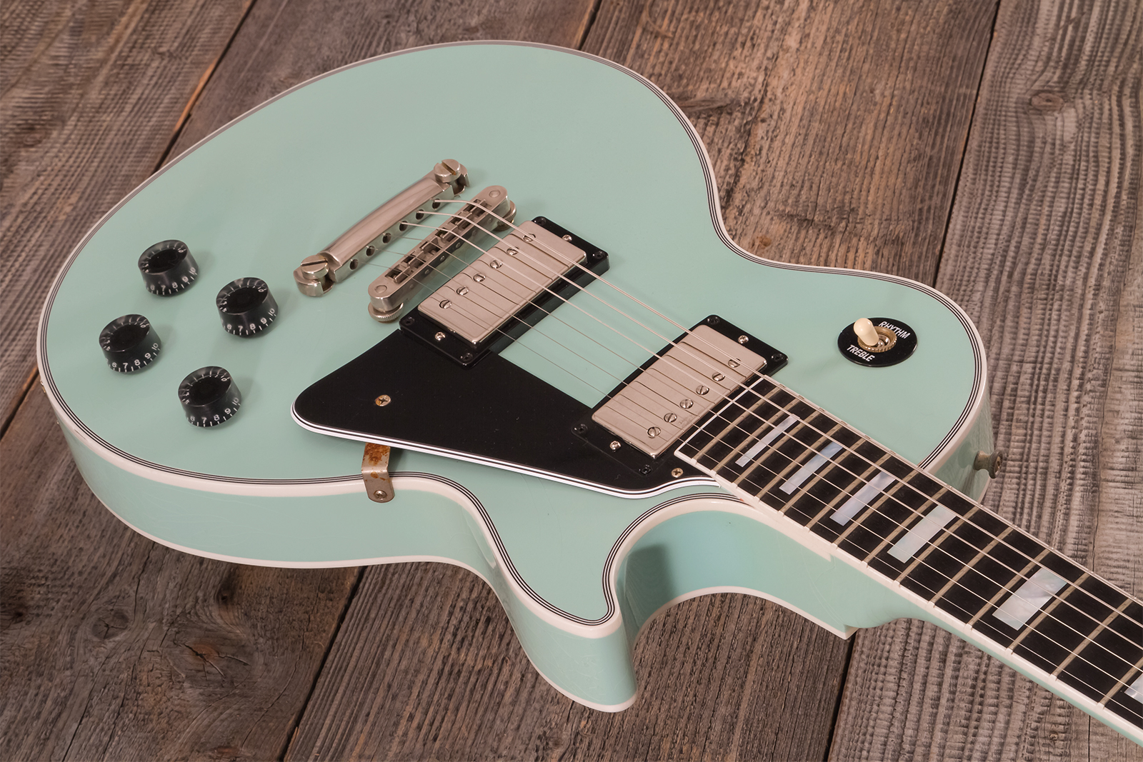 Gibson Custom Shop M2m Les Paul Custom 2h Ht Eb #cs501799 - Murphy Lab Aged Kerry Green - Single cut gitaar - Variation 2
