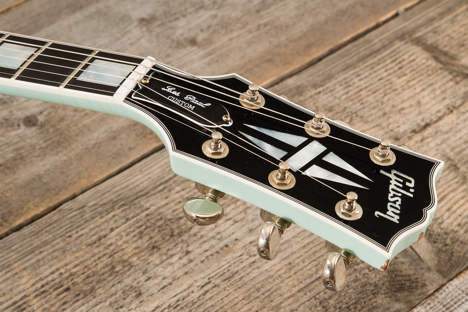 Gibson Custom Shop M2m Les Paul Custom 2h Ht Eb #cs501799 - Murphy Lab Aged Kerry Green - Single cut gitaar - Variation 6