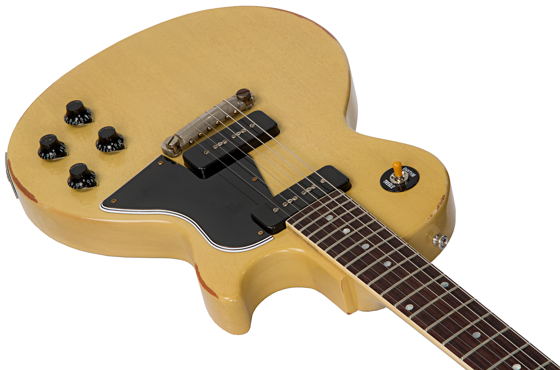 Gibson Custom Shop M2m Les Paul Special 1957 Single Cut Reissue P90 Ht Rw #70811 - Heavy Aged Tv Yellow - Enkel gesneden elektrische gitaar - Variatio