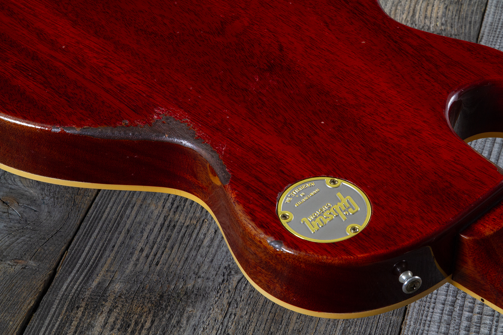 Gibson Custom Shop M2m Les Paul Standard 1958 2h Ht Rw #85546 - Murphy Lab Light Aged Ebony O. Gold - Single cut gitaar - Variation 10