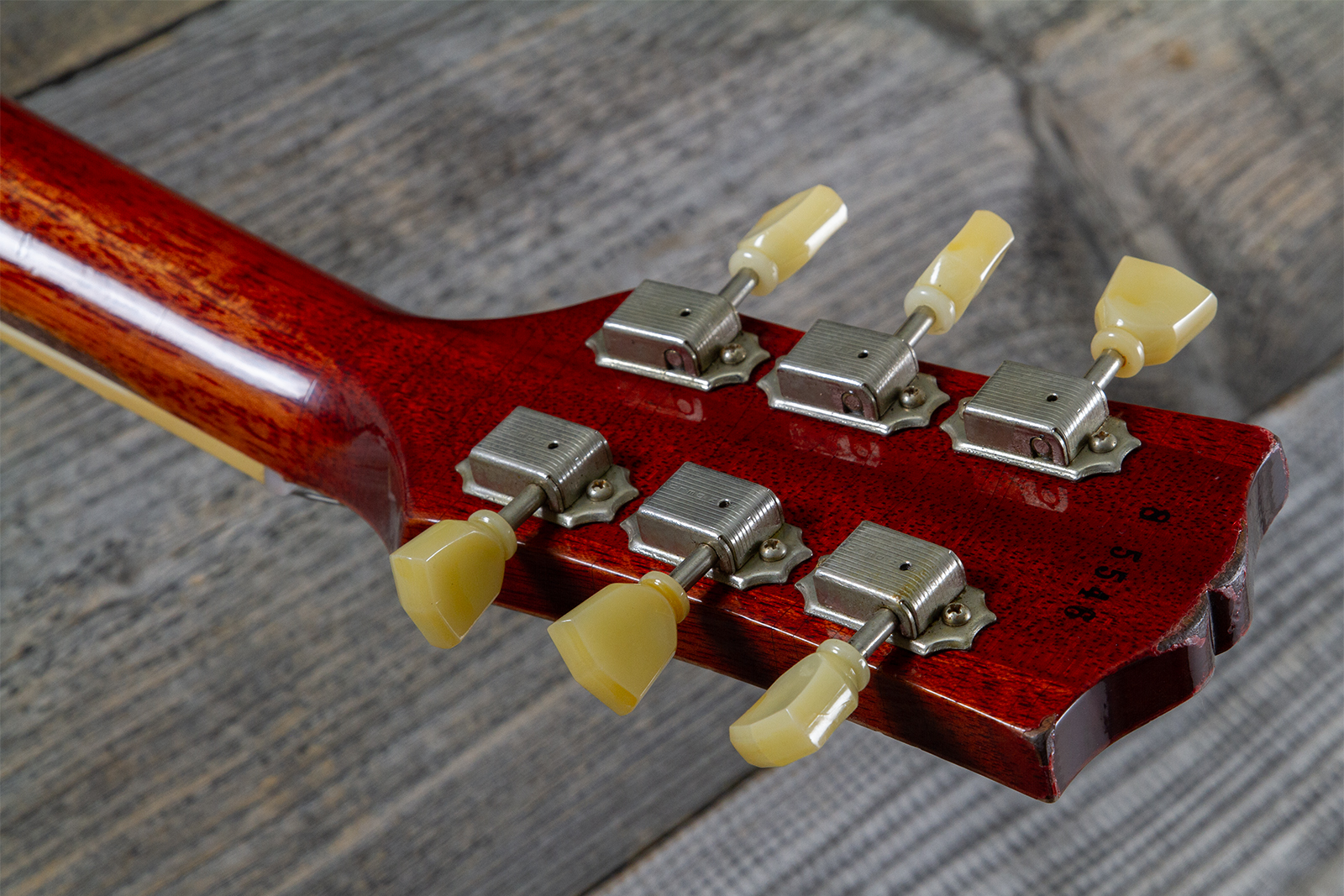 Gibson Custom Shop M2m Les Paul Standard 1958 2h Ht Rw #85546 - Murphy Lab Light Aged Ebony O. Gold - Single cut gitaar - Variation 12