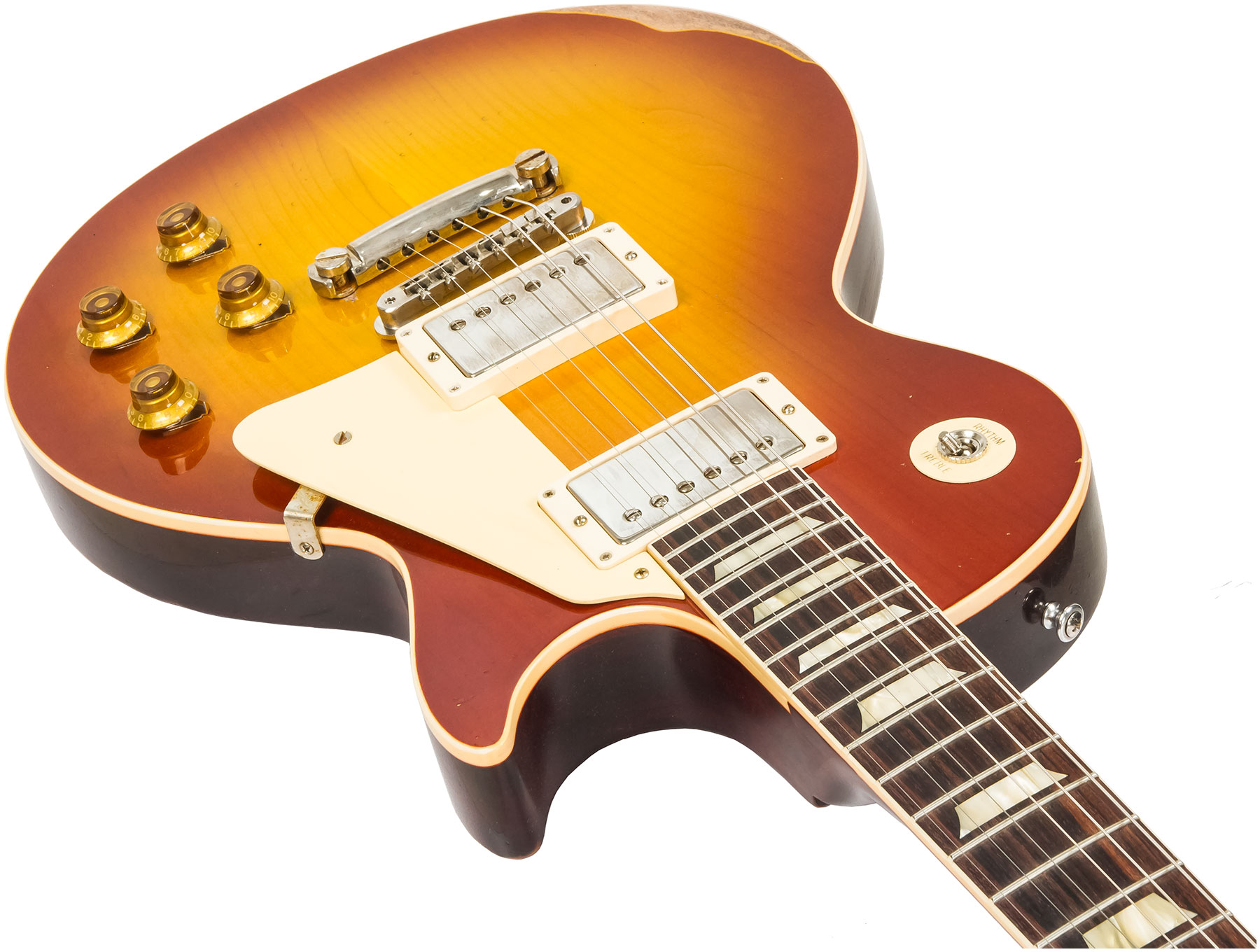 Gibson Custom Shop M2m Les Paul Standard 1958 2h Ht Rw - Heavy Aged '58 Burst - Enkel gesneden elektrische gitaar - Variation 2