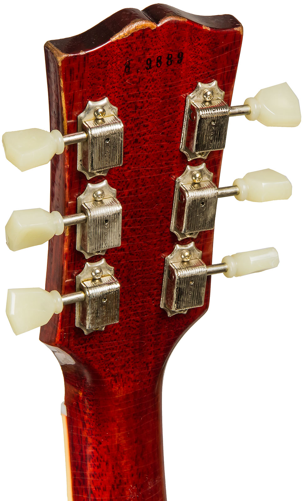 Gibson Custom Shop M2m Les Paul Standard 1958 2h Ht Rw #89889 - Aged Vintage Cherry Burst - Enkel gesneden elektrische gitaar - Variation 4